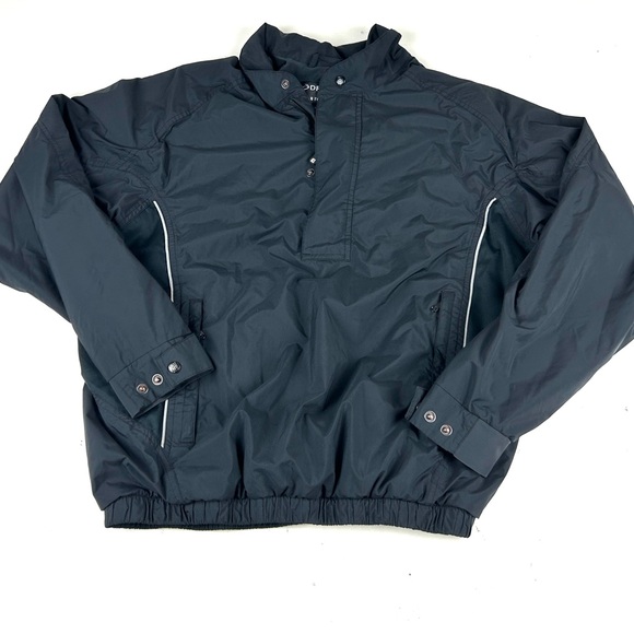 FootJoy DryJoys Jacket Men's Medium Dual Layer Black Windbreaker Golf Full Zip - Picture 1 of 7
